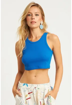 Kadın Mavi Crop Bluz YLE610