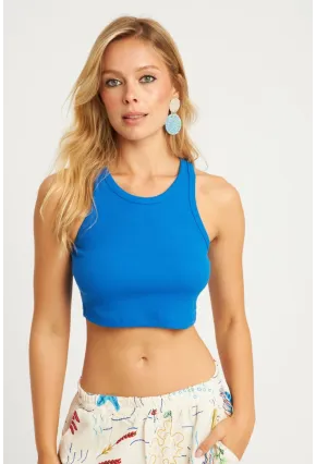 Kadın Mavi Crop Bluz YLE610