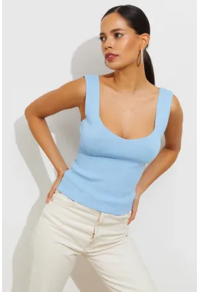 Kadın Mavi Triko Atlet YV117