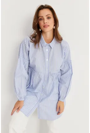 Kadın Mavi Tunik Gömlek MASF12