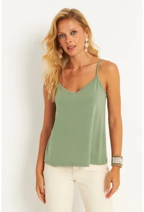 Kadın Mint Askılı Bluz AYD269