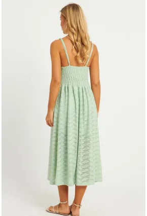 Kadın Mint Astarlı Brode Midi Elbise TW70102-90