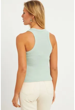 Kadın Mint Halter Yaka Fitilli Bluz MK11