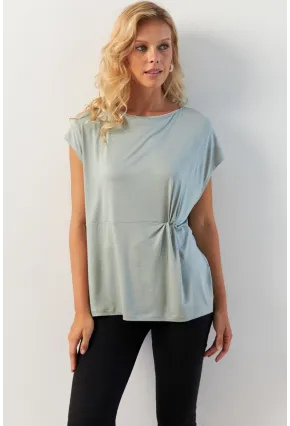 Kadın Mint Önü Düğümlü Bluz AYD348
