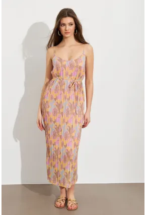 Kadın Multi Astarlı Desenli Midi Elbise TOP08