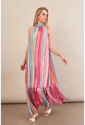 Kadın Multi Astarlı Maxi Şifon Elbise PSG1004