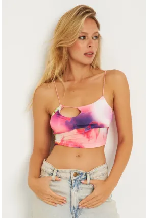 Kadın Multi Batik Crop Bluz AYD340