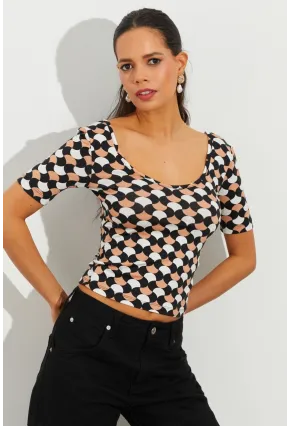 Kadın Multi Desenli Bluz LPP1224