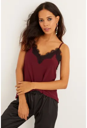 Kadın Mürdüm Dantelli Atlet LPP5008