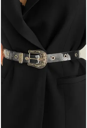 Kadın No Color Kuş Gözlü Şeffaf Kemer BE620