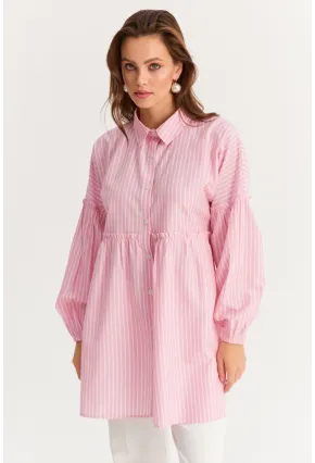Kadın Pembe Tunik Gömlek MASF12