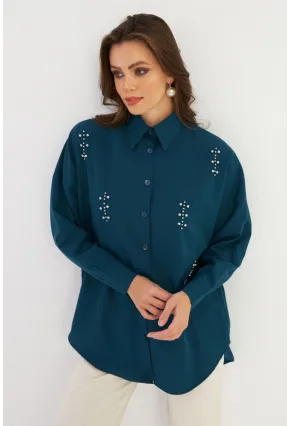 Kadın Petrol Zımbalı Gömlek MASF1