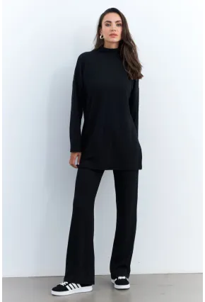 Kadın Siyah Alt Üst Pantolon Takım MTF28