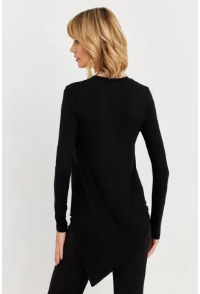 Kadın Siyah Asimetrik Tunik MLPP1186-1