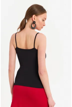 Kadın Siyah Askılı Basic Atlet FLS06