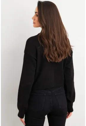 Kadın Siyah Ayıcıklı Hırka TEM99