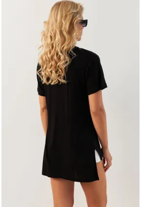 Kadın Siyah Basic Bluz RX438