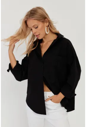 Kadın Siyah Basic Gömlek ZER403