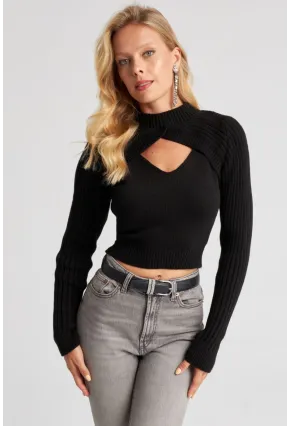 Kadın Siyah Bolerolu Triko Takım YZ524