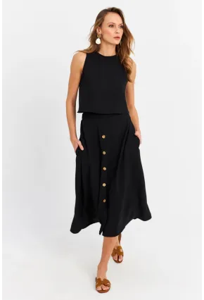 Kadın Siyah Crop Etek Takım MQ0030