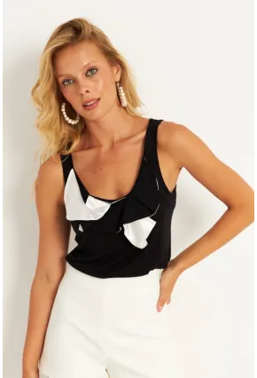 Kadın Siyah Detaylı Bluz KAZ17