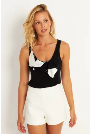 Kadın Siyah Detaylı Bluz KAZ17