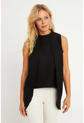 Kadın Siyah Dokuma Bluz ZER406