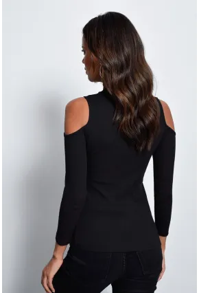 Kadın Siyah Fermuarlı Kaşkorse Bluz Yİ1568