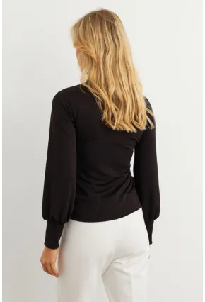 Kadın Siyah Fularlı Bluz MEY3007