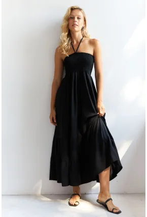 Kadın Siyah Gipeli Midi Elbise SF12813