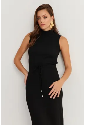 Kadın Siyah Kaşkorse Maxi Elbise EY2924