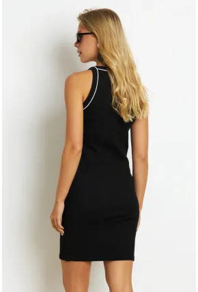 Kadın Siyah Kaşkorse Mini Elbise AYD327