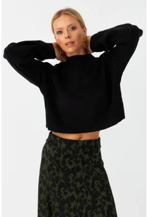 Kadın Siyah Kısa Kazak YİL559