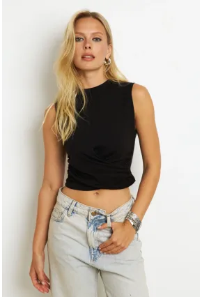 Kadın Siyah Kruvaze Bluz YZ1105