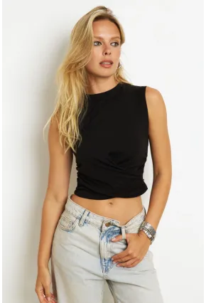 Kadın Siyah Kruvaze Bluz YZ1105