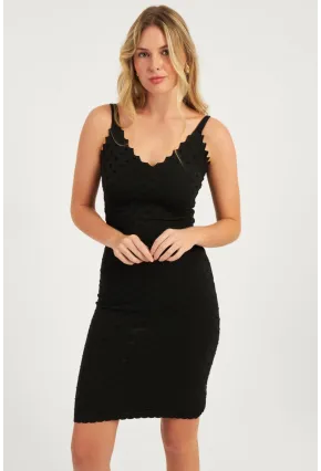 Kadın Siyah Merdiven Yaka Büzgülü Midi Elbise YZ3048