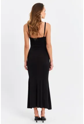 Kadın Siyah Midi Elbise DMR390