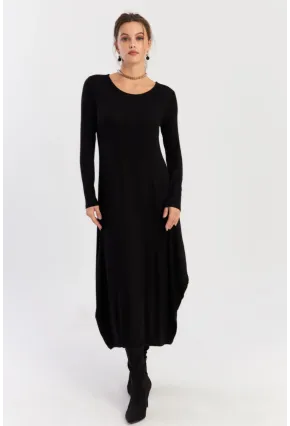Kadın Siyah Midi Elbise LPP1272
