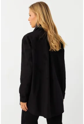 Kadın Siyah Nakışlı Gömlek MQS0063