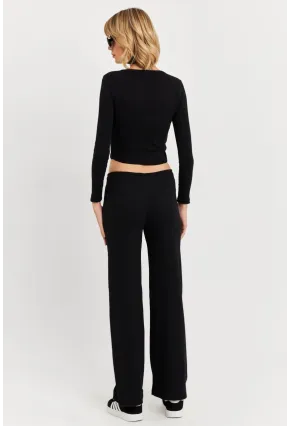 Kadın Siyah Palazzo Eşofman Altı ALB6011