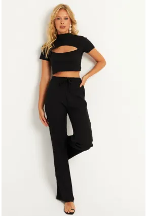 Kadın Siyah Pencereli Takım XL2017