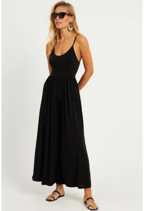 Kadın Siyah Sırtı Çapraz Tulum KY91