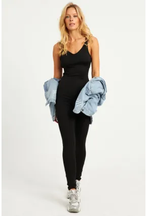 Kadın Siyah Sırtı Çapraz Tulum MEN2053