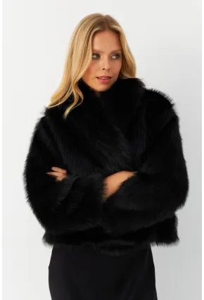 Kadın Siyah Suni Kürk ELT1227
