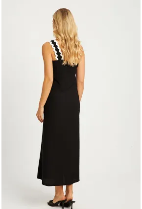 Kadın Siyah Tek Omuz Bürümcük Midi Elbise EY2830