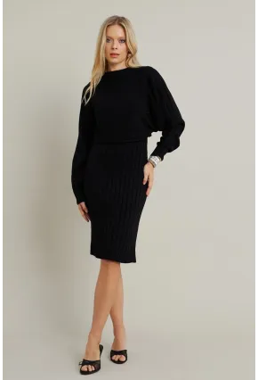 Kadın Siyah Triko İkili Takım ELT12014