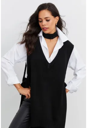 Kadın Siyah Triko Süveter YV103