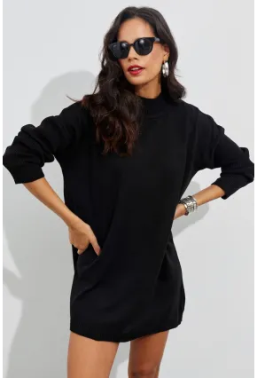 Kadın Siyah Triko Tunik YV110