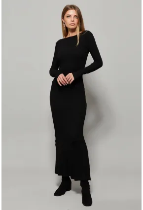 Kadın Siyah U Yaka Maxi Elbise EY1129