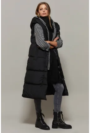 Kadın Siyah Uzun Şişme Yelek DAF05